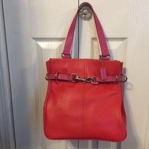 Coach handbag with silver hardware